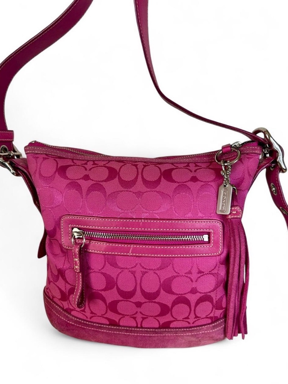 Coach Vintage Pink Signature Convertible Duffle Bag 9362